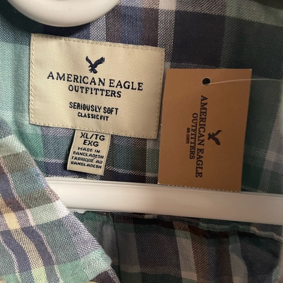 MENS AMERICAN EAGLE LONG SLEEVE BUTTON DOWN LINEN SHIRT NEW - Picture 2 of 5